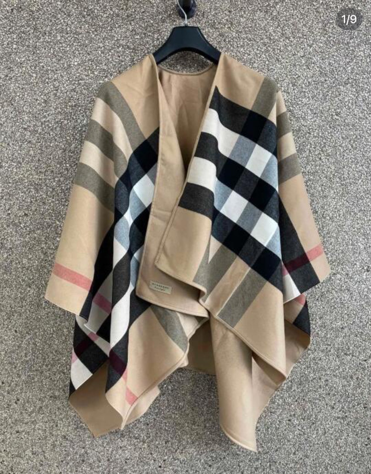 Beige Checker wool shawl