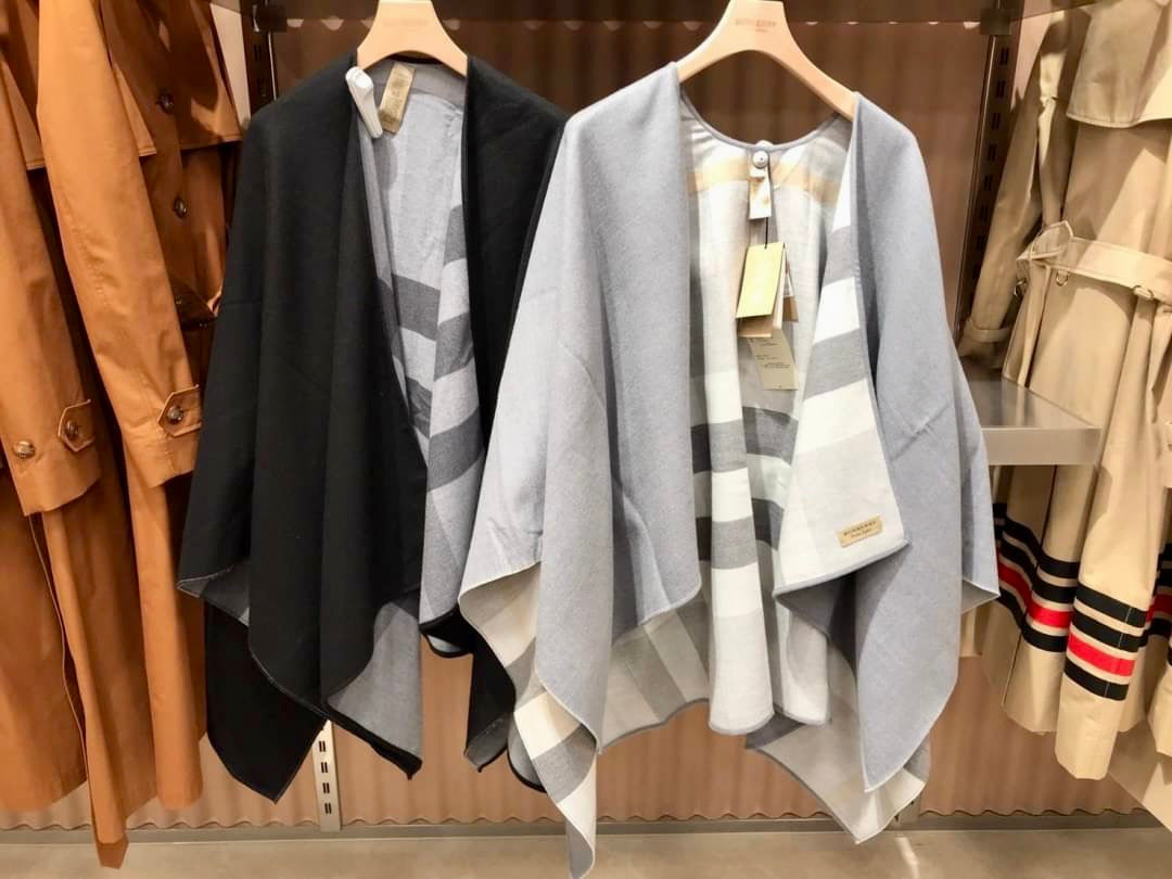 Beige Checker wool shawl